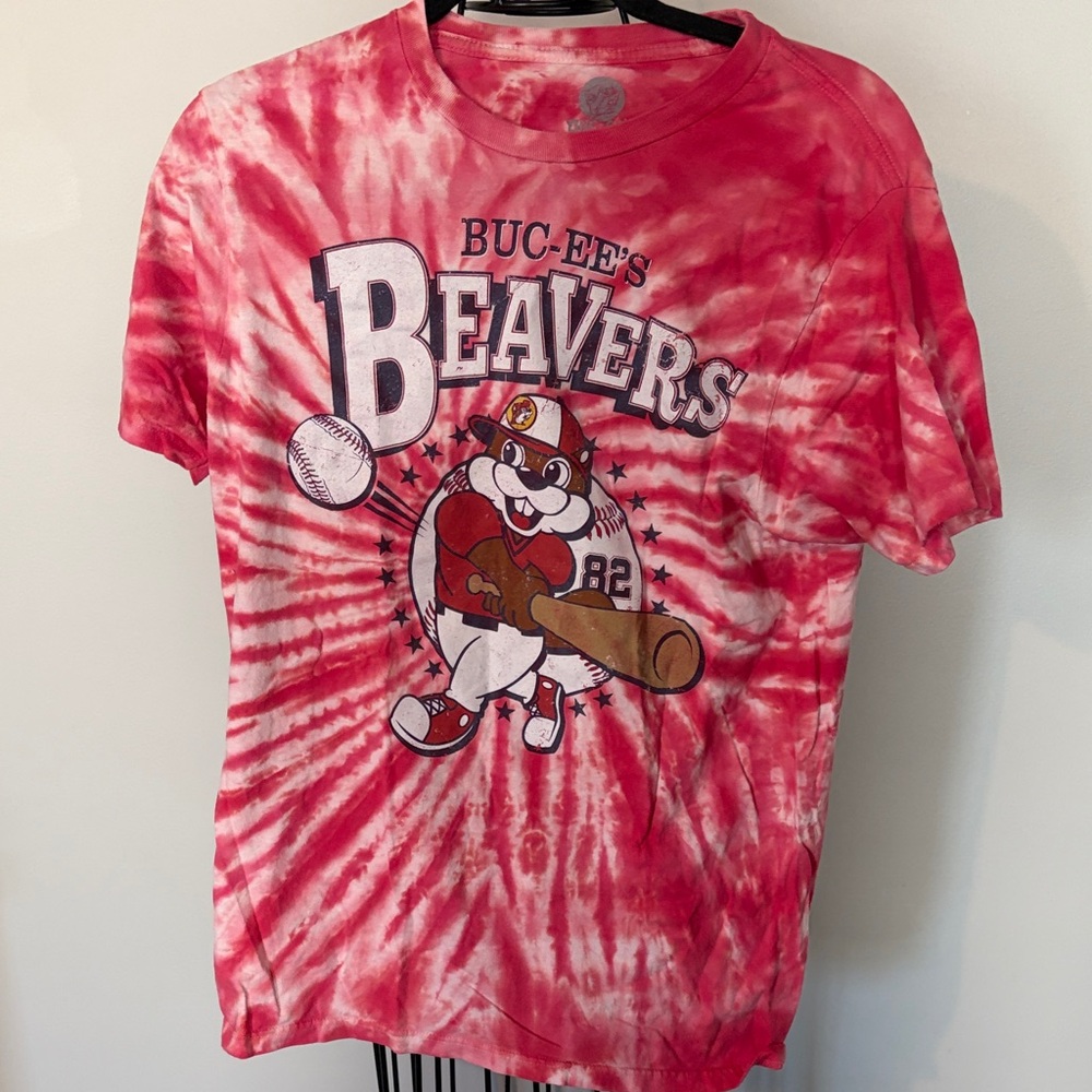Buc-ee's Red Tie-Dye Beavers T-Shirt unisex small